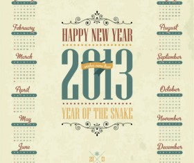 Vector of 2013 Year Calendar design elememnts 02