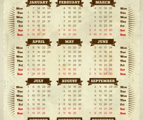 Vector of 2013 Year Calendar design elememnts 04