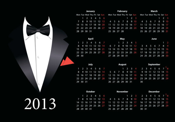 Vector of 2013 Year Calendar design elememnts 05