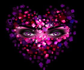 Set of Stylish cartoon girl design vector graphic 07