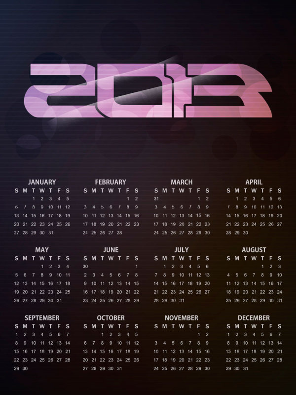 Vector of 2013 Year Calendar design elememnts 06