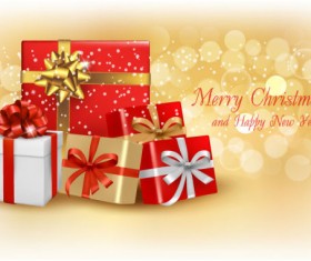 Bright Christmas gift cards art vector