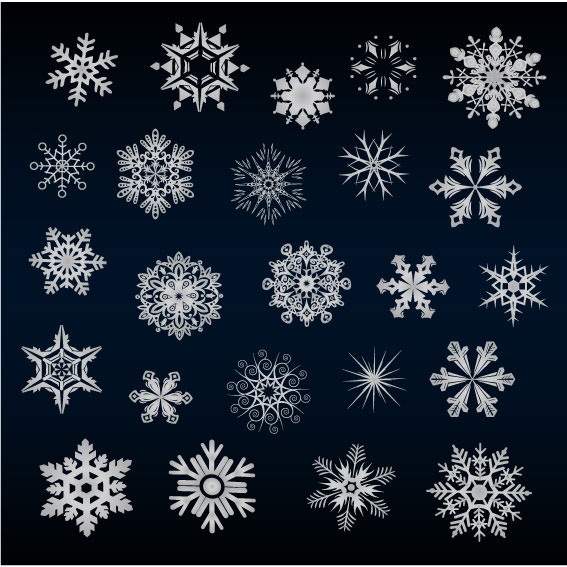 Set of Snowflake backgrounds for Christmas vector 02
