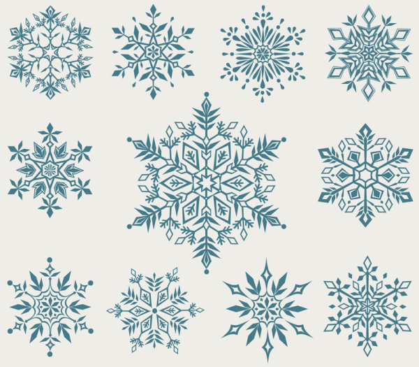 Set of Snowflake backgrounds for Christmas vector 05