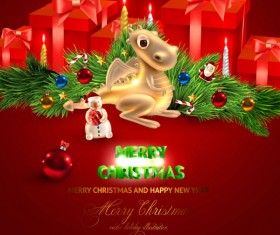 Set of Object Christmas backgrounds vector 02