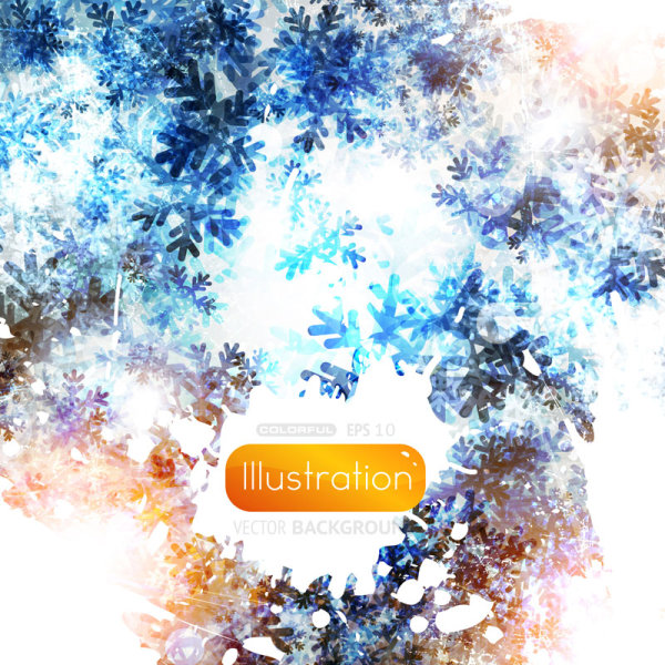 Shiny Snowflake backgrounds Illustration vector 03