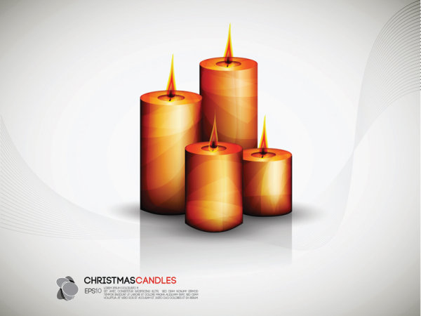 Set of Christmas candles design elements vector 01