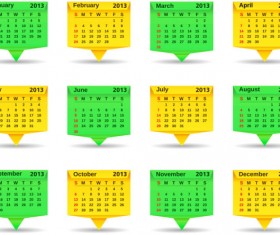Creative 2013 calendar design art vector set 04