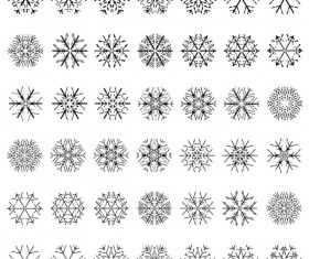 Different Snowflake patterns design elements vector 01