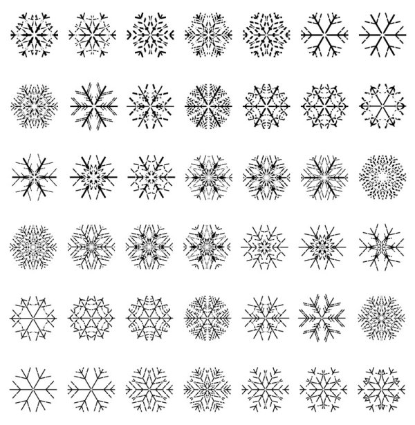 Different Snowflake patterns design elements vector 01