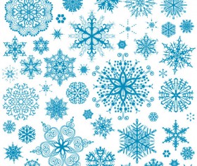 Different Snowflake patterns design elements vector 03