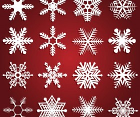 Different Snowflake patterns design elements vector 04