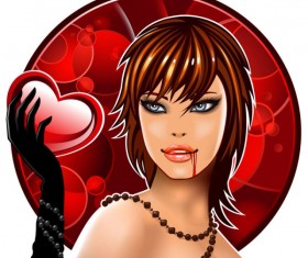 Set of Stylish cartoon girl design vector graphic 11