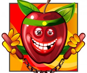 Funny apple elements vector