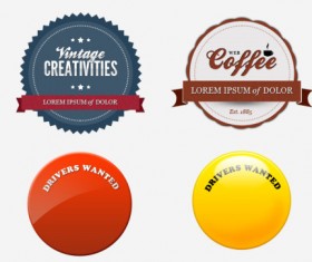 Coffee elements labels psd material