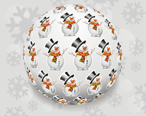 Christmas with Snowman elements vector