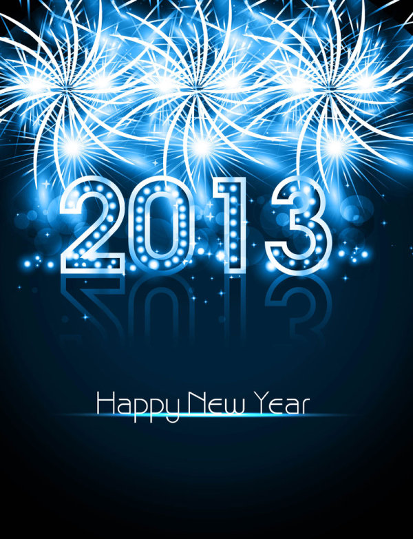 Blue 2013 new year design vector graphic