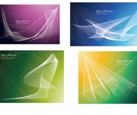 Set of smoke style cards vector 01