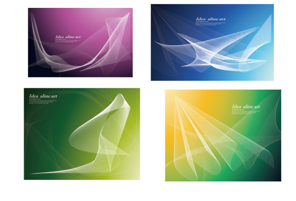Set of smoke style cards vector 01