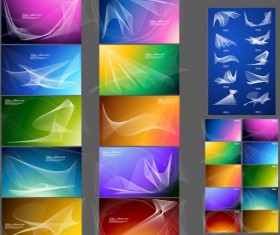 Set of smoke style cards vector 02