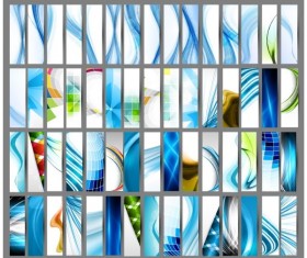 Blue Abstract cards art vector graphic 01