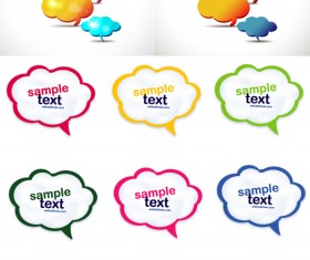 Cute cartoon Speech Bubbles mix vector