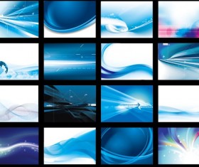 Blue Abstract cards art vector graphic 02