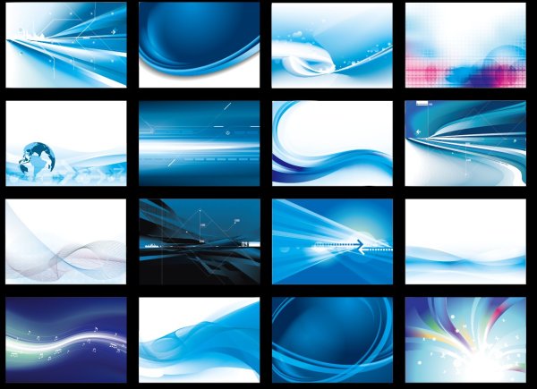 Blue Abstract cards art vector graphic 02
