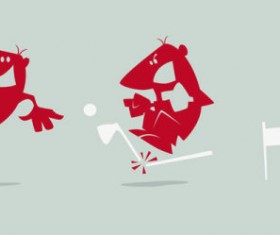 Vivid cartoon Small animals design vector material 05