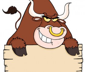 Set of angry bulls design vector 02