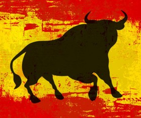 Set of angry bulls design vector 05