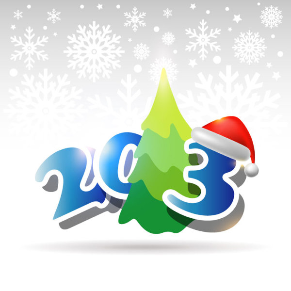 Creative 2013 Christmas design element with Snow background vector 03
