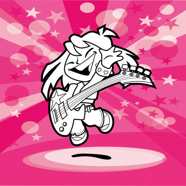 Cartoon People with music design vector 01