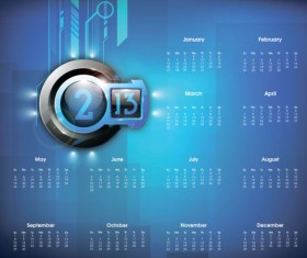 2013 Creative Calendar Collection design vector material 06