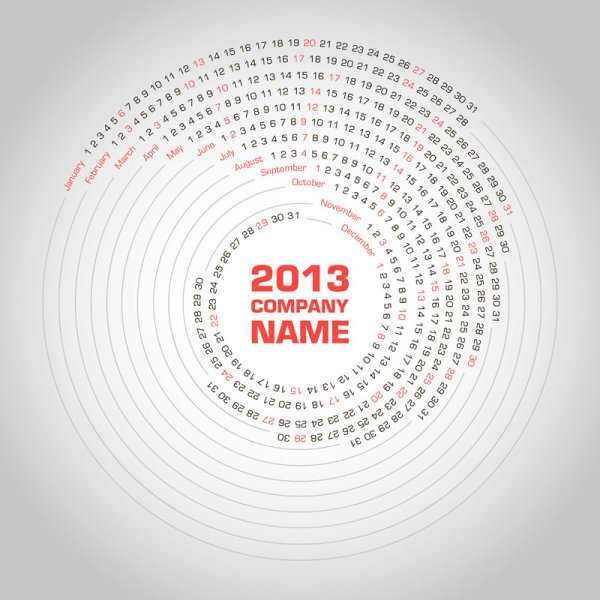 2013 Creative Calendar Collection design vector material 07