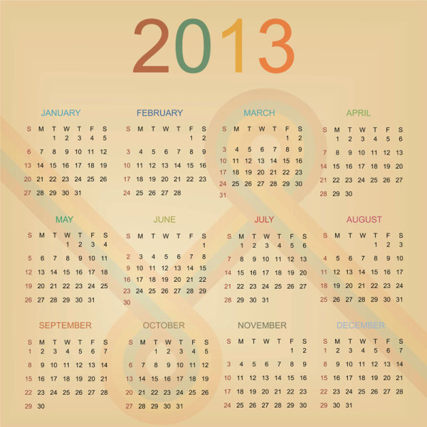 2013 Creative Calendar Collection design vector material 08