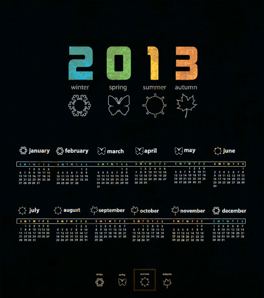 2013 Creative Calendar Collection design vector material 09