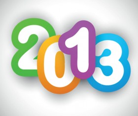 Creative 2013 Happy New Year figures design vector set 02