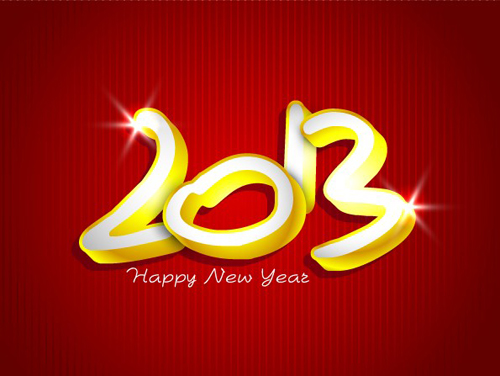 Creative 2013 Happy New Year figures design vector set 03