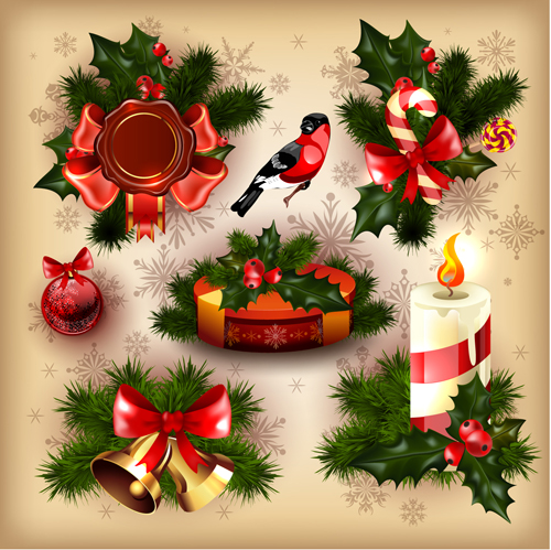 2013 Merry Christmas elements vector material set 02