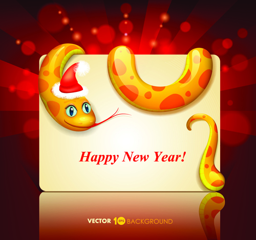 Set of 2013 Year Snake card Vector backgrounds 01