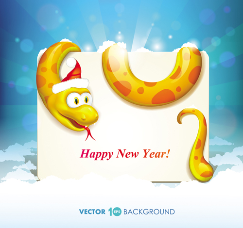 Set of 2013 Year Snake card Vector backgrounds 02