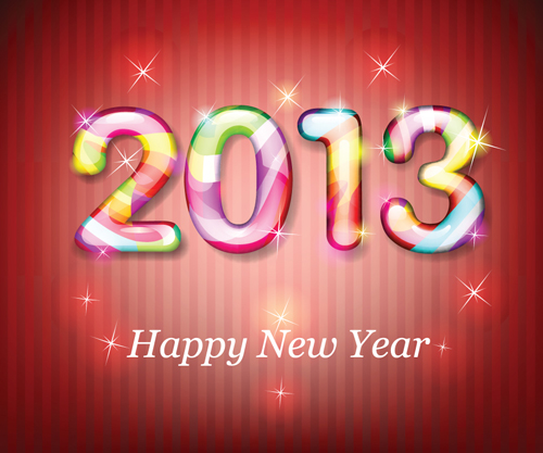 Vector set of 2013 new year design elements 01
