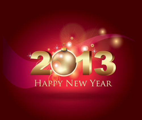 Vector set of 2013 new year design elements 02