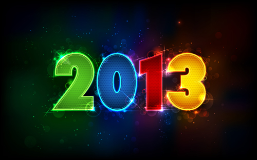Vector set of 2013 new year design elements 04
