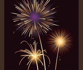 Set of holiday Fireworks design vector material 23