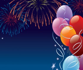 Set of holiday Fireworks design vector material 24