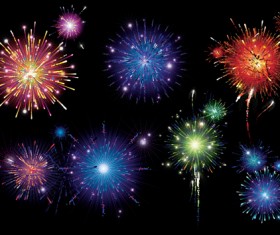 Set of holiday Fireworks design vector material 28