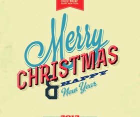 Set of Retro Christmas and new year Backgrounds vector 03