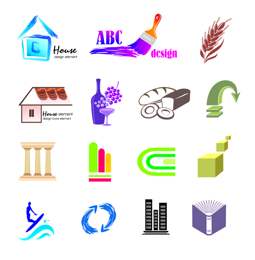 Creative 3D Logo design vector set 03